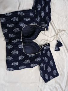 Navy Blue Readymade Blouse