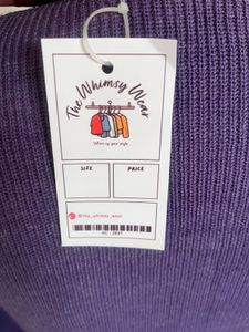 Purple V-Neck Long Sleeve Sweater