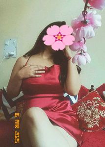 Red Satin Slip Dress