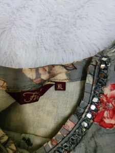 FLORAL MIRROR WORK KURTA SET