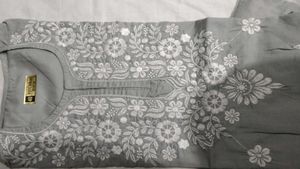 Yellow Embroidered Kurti