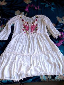Embroidered Peasant Dress😍