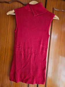 High Neck Ribbed Top