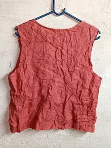 Trendy Summer Crop Shirt Top Sleeveless