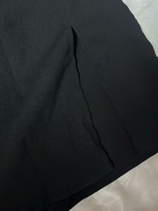 Mini Black Skirt With Slit And Shorts