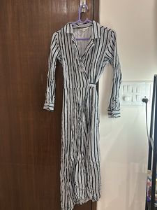 Black And White Striped Wrap Around