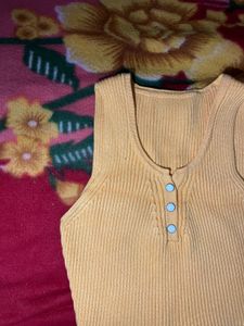 Cute Yellow Crop Tank Top