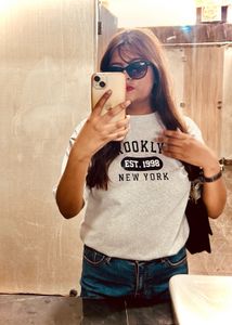 Brooklyn Printed Grey Round New T-shirt