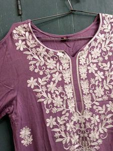 Embroidered Purple Kurta