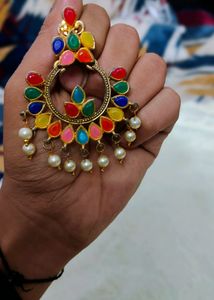Earings With Colourful Stones