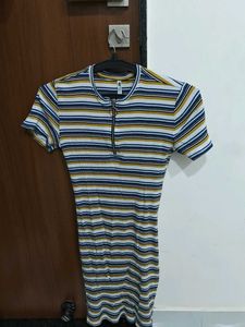 Striped Mini Dress with Coat