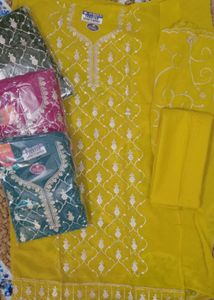 Yellow Embroidered Kurta Set