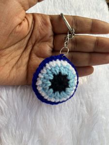 Evil Eye Crochet Keychain