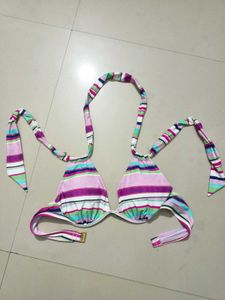 Striped Halter Bikini Top 99% New