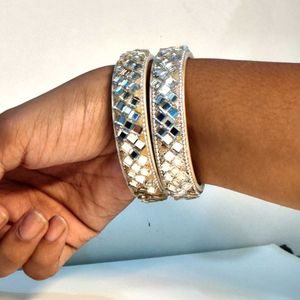 Mirror Detail Bangles - Set of 2