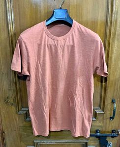 RUST ORANGE PLAIN COTTON TSHIRT M(40)