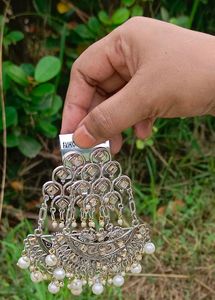 Silver Tone Pearl Drop Earrings
