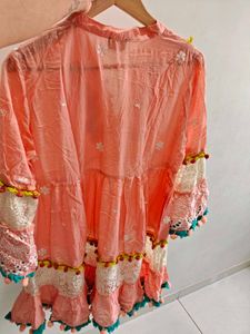 Peach Embroidered Tunic