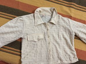 Vintage Textured Button-Down lime yellow shirt