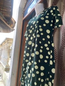 Dark Green Polka Dotted  Co Ord Set