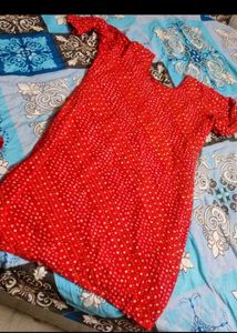 Red Embroidered Kurta Set