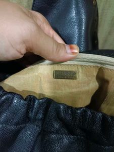Imported Vintage Black Leather Handbag