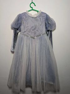 Girl&#39;s Grey &amp; White Dress