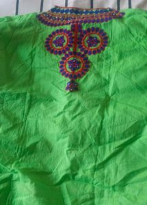 Green Embroidered Kurta