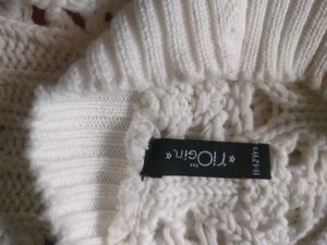 Crochet white sweater