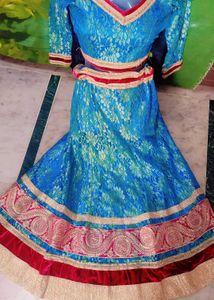 Elegant Blue Floral Anarkali