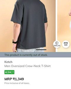 KETCH Men Oversized  Crew Neck T-shirt