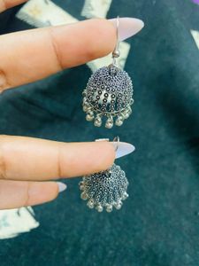 Silver Jhumka Earrings
