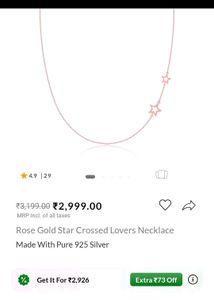 Giva Crossed Lovers Rose Gold Necklace