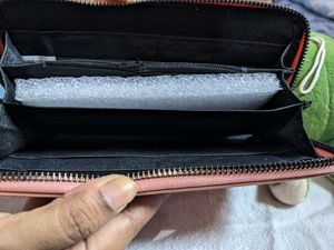 Pink Zip Around Wallet
