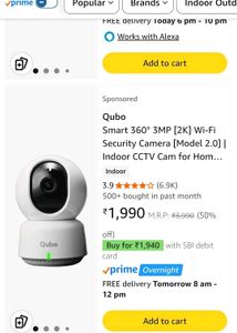 Qubo Smart 360° 3MP [2K] Wi-Fi Camera @ 1299/-