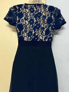 Pintrest Navy Lace Bodice Maxi Dress