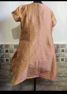 XXL Branded Peach Embroidered Kurta