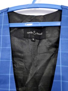 New Blue Checkered Formal Waistcoat