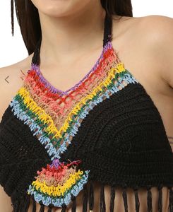 Crochet Halter Fringe Top