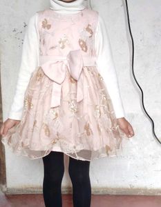 Pink Embellished Fit &amp; Flare Dress