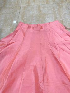 Peach Lehenga Choli With Blue Heavy Jacket