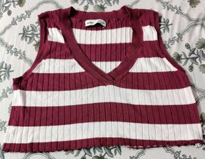 Striped Sleeveless Knit Top
