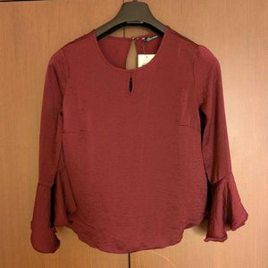 Luxurious Textured Burgundy Blouse