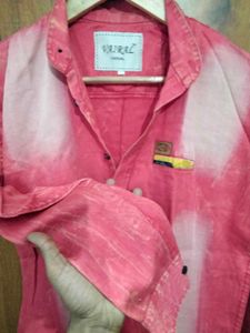 Men Short Pink Kurta