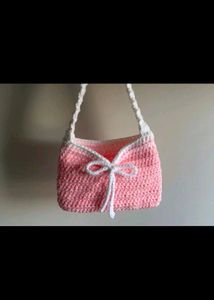 Handmade Crocheted Pink Purse