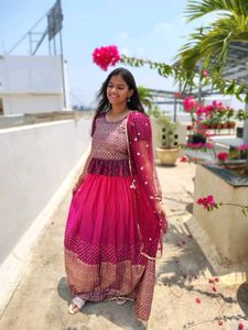 Pink &amp; Gold Lehenga Choli