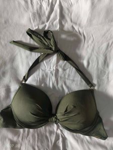 Olive Heavy Padded Bikini Top(Tie Up Style)