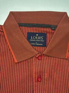 Louis Philippe -Stylish Striped Polo Shirt