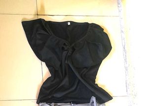 Black Ruffle Sleeve Top
