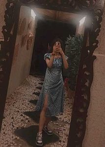 Blue Floral Midi Dress